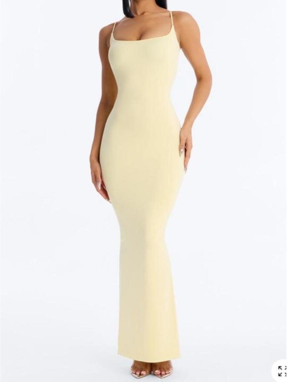 Fashion Nova Women's Yellow and Cream Dress
